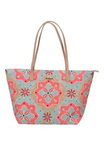 Desigual, Damen Shopper, Dunkelbeige / Rauchblau / Koralle