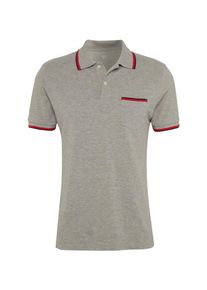 GAP, Herren Poloshirt 'V-MULTI TIPPED POLO', Graumeliert / Hellrot