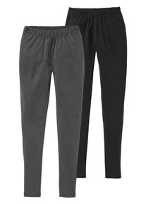 Boysen's BOYSEN'S, Damen Leggings Leggings (2 St&uuml;ck), Grey Denim / Schwarz