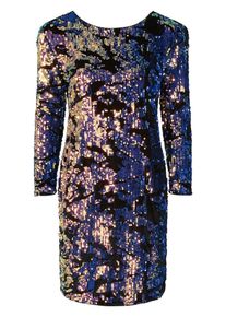 Y.A.S, Damen Kleid 'HANNAH SEQUIN', Violettblau / Schwarz