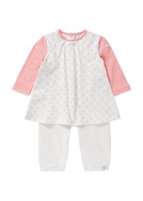 Esprit, Mädchen Kleid + Leggings, Dunkelgrau / Altrosa / Weiß