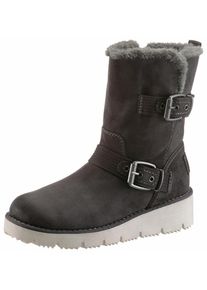 s.Oliver RED LABEL, Damen Snowboots mit Schnallen, Anthrazit