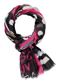 SAMOON, Damen Schal, Blau / Pink / Schwarz / Weiß