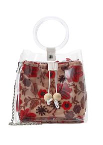 Apart, Damen Handtasche, Camel / Rot / Transparent