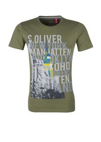 s.Oliver RED LABEL, Herren Shirt, Blau / Gelb / Hellgrau / Dunkelgrau / Oliv