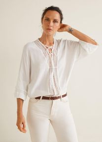 Mango, Damen Bluse 'Tula2', Weiß