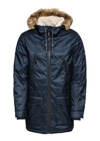 Tom Tailor Denim, Herren Parka, Dunkelblau / Hellbraun / Wollweiß