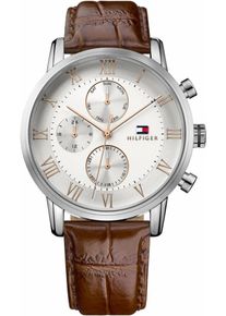 Tommy Hilfiger, Herren Multifunktionsuhr 'Sophisticated Sport', Braun / Silber