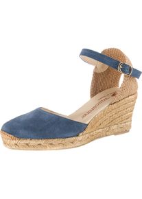 macarena, Damen Keilsandaletten, Chamois / Royalblau