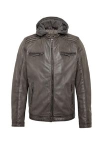Tom Tailor, Herren Lederjacke, Rauchgrau