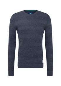 Tom Tailor, Herren Pullover 'Structured Stripe', Taubenblau