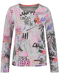 Gerry Weber, Damen Shirt, Graumeliert / Dunkellila / Orange / Pink / Schwarz