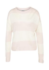 Noisy may, Damen Pullover 'RUBY', Rosa / Wei&szlig;