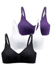 Petite Fleur, Damen Still-BH, Lila / Schwarz / Weiß
