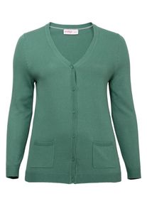 sheego Casual, Damen Basic Cardigan, Grasgr&uuml;n