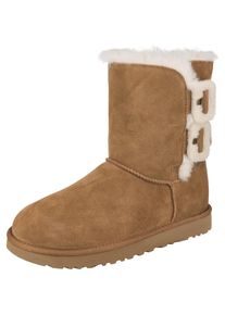 UGG Australia UGG, Damen Winterstiefel 'Bailey Fluff Buckle', Braun / Wei&szlig;