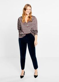 Violeta by Mango, Damen Bluse 'Retro', Beige / Braun / Weinrot