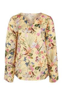 TRIANGLE, Damen Satinbluse, Pastellgelb / Mischfarben