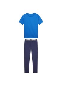 Tommy Hilfiger, Herren Pyjama &raquo;Stripe set ss&laquo;, Himmelblau / Dunkelblau