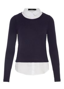 Véro Moda VERO MODA, Damen Pullover 'JOLENE', Nachtblau / Weiß