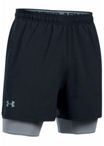 Under Armour, Herren Trainingsshort 'Qualifier 2-in-1', Basaltgrau / Schwarz