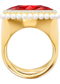 Swarovski, Damen Ring 'Lucky Goddess 5482929', Gold / Feuerrot / Weiß
