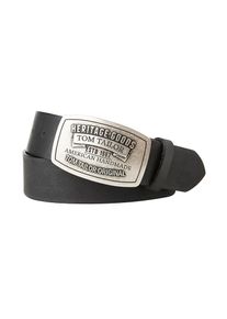 Tom Tailor, Herren Koppelgürtel, Schwarz / Silber