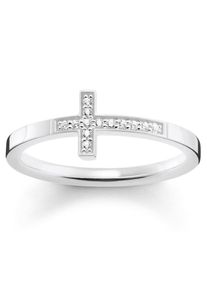 Thomas Sabo, Damen Silberring 'Kreuz, TR2140-051-14', Silber / Wei&szlig;