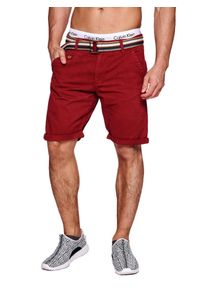 INDICODE JEANS, Herren Shorts 'Cuba', Karminrot