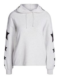 Oui, Damen Pullover, Hellgrau / Schwarz
