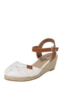 Mustang, Damen Sandalette, Braun / Wei&szlig;