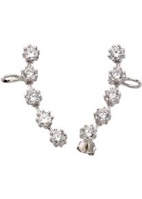 Firetti, Damen Paar Ohrstecker »Ear Cuffs«, Silber / Weiß