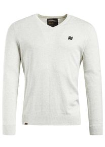 Khujo, Herren Pullover 'TEAM', Perlwei&szlig;