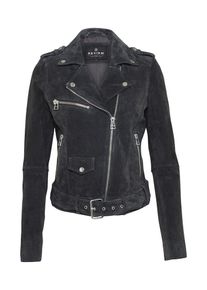 Review, Damen Lederjacke 'BELTED VELOURS', Anthrazit