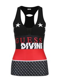 Guess, Damen Sporttop 'PILATES TOP', Rot / Schwarz