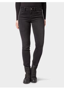 Tom Tailor, Damen Jeanshosen 'Alexa Slim', Black Denim / Weiß