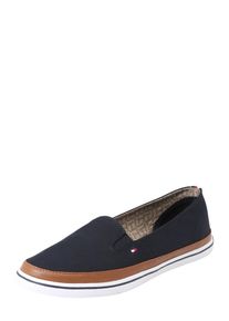 Tommy Hilfiger, Damen Slipper 'Kesha', Dunkelblau / Braun / Weiß