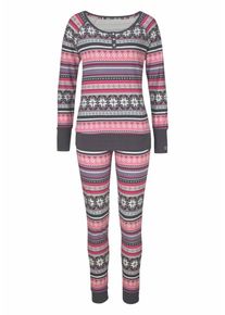 Bench, Damen Pyjama, Grau / Rosa