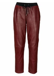 Heine, Damen Leder-Jogginghose, Braun