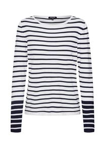 More & More MORE & MORE, Damen Pullover 'Striped Knit Active', Kobaltblau / Wei&szlig;