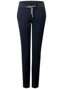 Street One, Damen Joggpants 'Fay', Ultramarinblau / Weiß