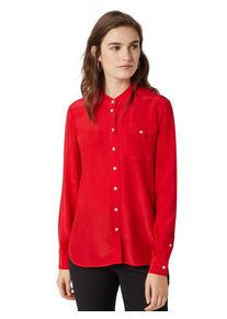 Calvin Klein, Damen Bluse 'LIGHT VISCOSE PKT BLOUSE LS', Rot
