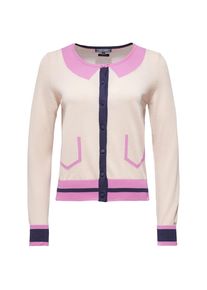 Tommy Hilfiger, Damen Strickjacke 'ENIKA TROMPE L'OEIL CARDI', Lila / Rosa