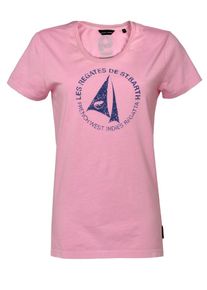 Code-Zero, Damen T-Shirt 'St. Barth', Dunkelblau / Hellpink