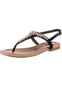 Buffalo, Damen Sandale, Hellbraun / Gold / Schwarz