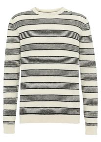 Esprit, Herren Pullover 'cnk stripe Sweaters', Beigemeliert / Kobaltblau