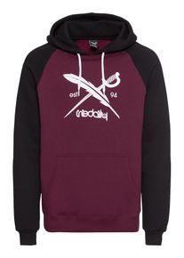 Iriedaily, Herren Sweatshirt 'Rugged Flag', Weinrot / Schwarz / Wei&szlig;