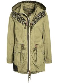 Khujo, Damen Mantel 'Iseult', Khaki / Schwarz