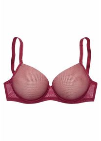 Lascana, Damen Spacer-T-Shirt-BH 'Invisible Pink', Rot