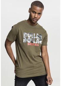 Mister Tee, Herren T-Shirt 'Dollar', Oliv / Silber